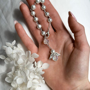 Dizainier Grains Verre Imitation Perles Blanc 8mm