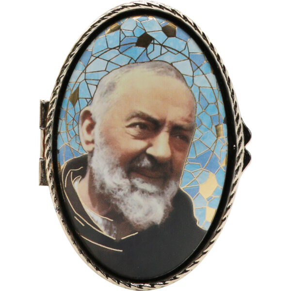 Pilulier Métal Doré Padre Pio