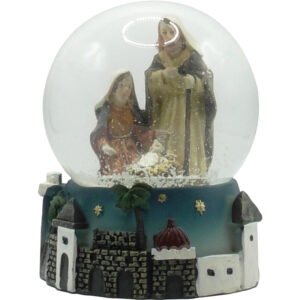 Boule Neige en Verre Scène Crèche Ville